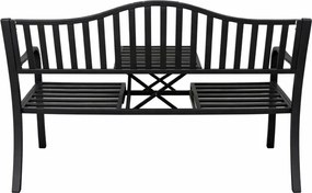 Lean Záhradná kovová lavička – 150cm, čierna