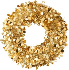 Zlatý lesklý vianočný veniec Sparkling L – 60*60*6 cm