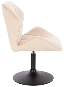 LuxuryForm DESIGN Stolička MILANO MAX VELUR na čiernom tanieri - krémová