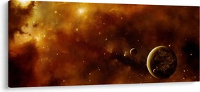 Obraz - Planéty s hmlovinou (120x50 cm)