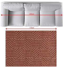 Koberec Velvet beige/rust 120x170cm