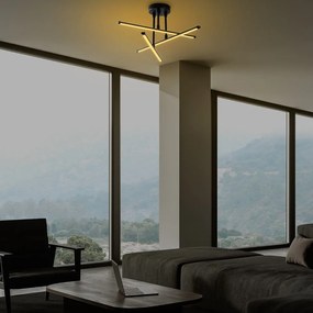 Čierne LED stropné svietidlo 26x51 cm Ledflower – Opviq lights