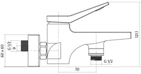 Cersanit CROMO - vaňová batéria, chrómová, S951-011