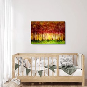 Obraz - Maľba listnatého lesa (90x60 cm)