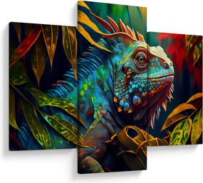 Obraz - Farebný leguán (90x60 cm)