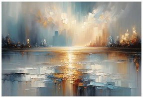 Samolepiaca tapeta abstraktná mestská krajina v teplých tónoch