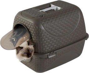 BAMA Mačacia krytá toaleta PRIVE, hnedá