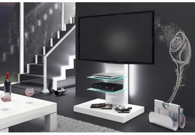 Luxusný TV stolík-stojan  MARINO biela vysoký lesk