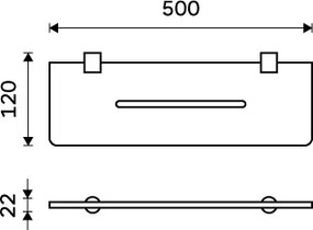 Nimco Polica IXI, 50 cm BORMO čierna - BRC X450-90