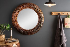 Lesklé zrkadlo STONE MOSAIC 82 cm ručne vyrobená mozaika, medené