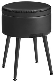 Kožený taburet CORE čierny