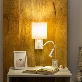 Brilagi - LED Nástenná lampa NUBILA 1xE27/25W/230V +LED/3W biela/svetlohnedá