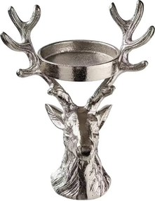 OH MY DEER Svietnik na stĺpovú sviečku - strieborná