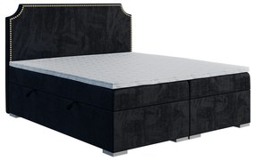 Jednolôžková posteľ Boxspring 120 cm Lupin (čierna) (s matracom a úl. priestorom). Vlastná spoľahlivá doprava až k Vám domov. 1043409