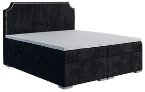 Manželská posteľ Boxspring 140 cm Lupin (čierna) (s matracom a úl. priestorom). Akcia -20%. Vlastná spoľahlivá doprava až k Vám domov. 1043410