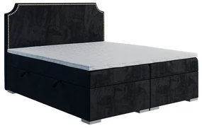 Manželská posteľ Boxspring 140 cm Lupin (čierna) (s matracom a úl. priestorom). Akcia -20%. Vlastná spoľahlivá doprava až k Vám domov. 1043410
