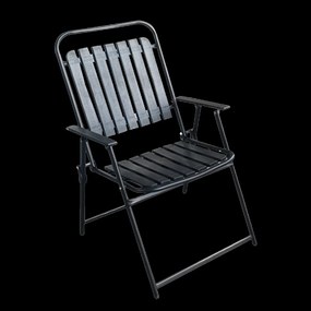 Garden Line ČIERNA ZÁHRADNÁ STOLIČKA 63 x 55 x 90 CM SKLADACIA