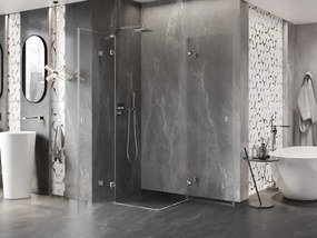 Mexen Lunar Duo, výklopný sprchový kút 115 x 115 cm, 8mm číre sklo, oceľový profil, 834-115L-115P-97-00