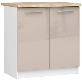 Spodná kuchynská skrinka s doskou OLIWIA S80 biela / cappuccino, lesk