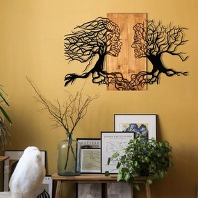 Dreveno-kovová nástenná dekorácia 92x58 cm Tutku - Wallity