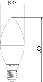 Mexen Nova, LED žiarovka E14, C37, 3W, neutrálna - 4000K, 315 lm - L102-E14-0340-01