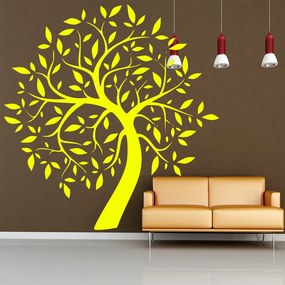 Veselá Stena Samolepka Listnatý strom Farba: žlutá, Veľkosť: 60 x 60 cm