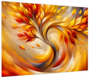 Sklenený obraz - Jesenný strom (70x50 cm)