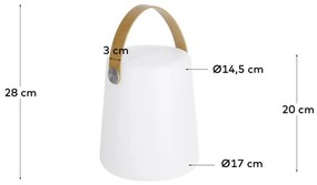 Bielo-hnedá vonkajšia lampa Kave Home Dialma
