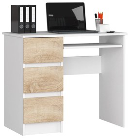PC stolík Benicio (biela + dub sonoma) (L). Akcia -17%. Vlastná spoľahlivá doprava až k Vám domov. 1068995