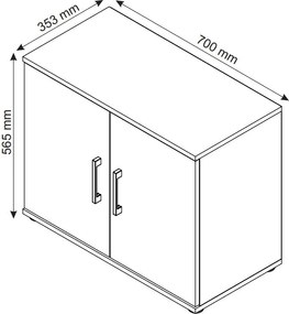 Skriňový nástavec Nitro 70 cm, dub sonoma