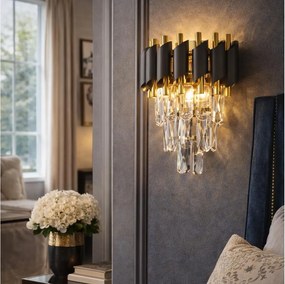 Brilagi - Nástenné svietidlo ECLIPSE 2xE14/10W/230V čierna/zlatá