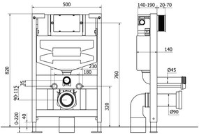 Mexen Fenix XS-F, podomietkový modul a závesné WC Rico so sedátkom s pomalým dopadom, biela matná, 68030724001