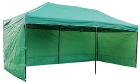 Zahradný párty stan  3x6m 3 steny - zelený