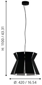 Eglo 99081 - Luster na lanku VALECROSIA 1xE27/40W/230V