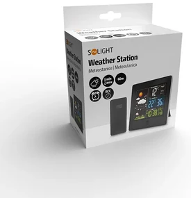 Meteostanica Solight TE80, farebný LCD, teplota, vlhkosť, RCC, čierna