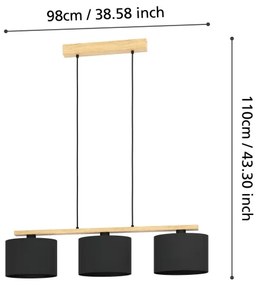 Eglo 900313 - Luster na lanku CASTRALVO 3xE27/40W/230V