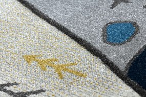 Dywany Łuszczów, Detský kusový koberec Petit Tipi grey, 140x190, modrá, detská izba