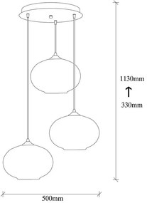 Závesné svietidlo v okrovo žltej a čiernej farbe so skleneným tienidlom ø 50 cm Camini – Opviq lights