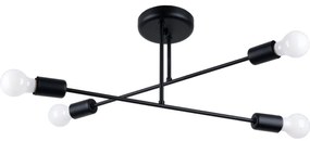 Sollux SL.1451 - Luster na tyči NORAH 4xE27/15W/230V čierna