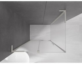 Mexen Velar L, sprchový kút s posuvnými dverami 100 x 110 cm, 8mm sklo námraza, brúsená oceľ, 871-100-110-33-97