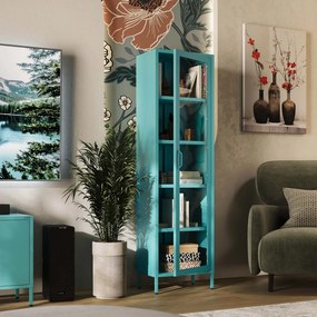 Vitrína  LUIGI, 500 x 1800 x 350 mm, Modern: morská modrá