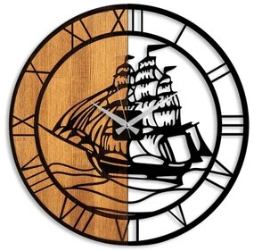 Nástenné hodiny pr. 56 cm 1xAA drevo/kov