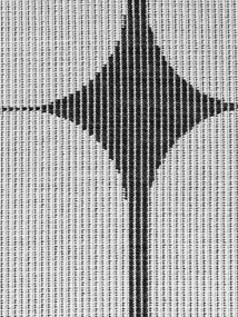 NORTHRUGS, Kusový koberec Duet Bowen 106244 Black/White kruh - na von aj na doma, 160x160 (priemer) kruh, čiernobiela, chodba / predsieň