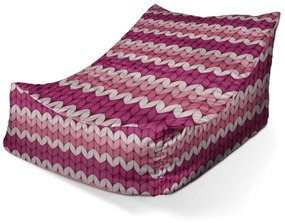 Sablio Sedací vak Lounge Striedajúce ružové pletenie - 80 x 95 x 50 cm