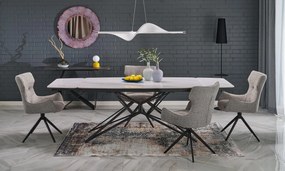 Rozkladací jedálenský stôl Alfredo 160/240 cm biely mramor/čierny