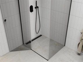 Mexen ROMA sprchovací kút 110x90cm, 6mm sklo, čierny profil-číre sklo, 854-110-090-70-00
