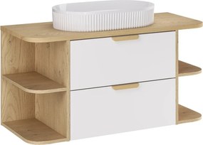 Závesná kúpeľňová skrinka Aster Beyond s umývadlom 100 cm dub cremona/biela