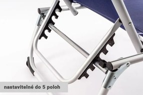 Garthen 61127 Záhradné skladacie ležadlo s vankúšom - tmavo modré