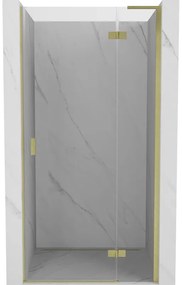 Mexen Mist-H L, 1-krídlové sprchové dvere pravé 80 cm, číre sklo, zlatý matný profil, 8A5L-080-000-55-00-P