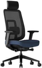 KREDE Kancelárska stolička K42 BLACK modrá